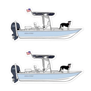 Custom Boat Sticker 2 Pack (Purchase Artwork Separately) Kiss-Cut Stickers Outline of Your Boat on a Sticker
