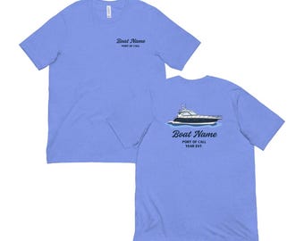 Maglietta personalizzata per barca - Miscela di poliestere/cotone mélange - Maglietta morbida Bella + Canvas - Regalo personalizzato per il proprietario di una barca - Maglietta nautica con la tua barca