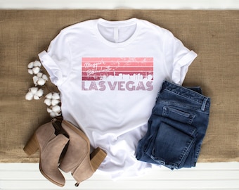 Las Vegas Bachelorette T-Shirt Retro Pink Design, Customizable Girls Weekend Getaway, Bridesmaid Party Favor