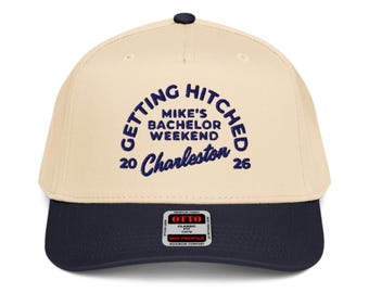 Cappello da golf personalizzato per addio al celibato - Snapback bicolore a 5 pannelli personalizzato, ricamo di alta qualità
