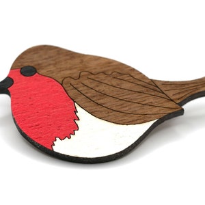 Robin brooch / Hand painted robin pin image 6