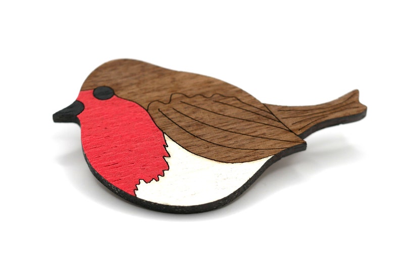 Robin brooch / Hand painted robin pin image 6