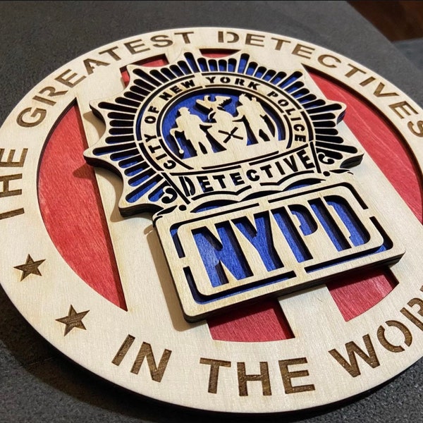 20” Wood NYPD detective wall decor