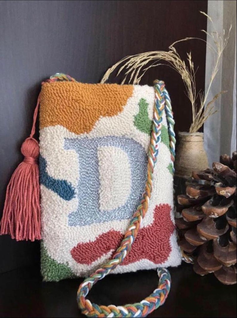 Personalized Punch Needle Bag Punch Needle Phone Case Etsy