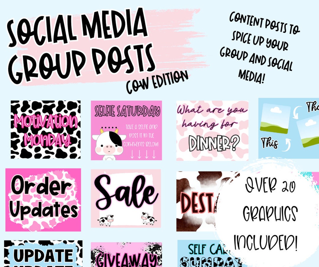 Social Media Engagement Bundle: COW Edition, Group Posts, Social Media ...
