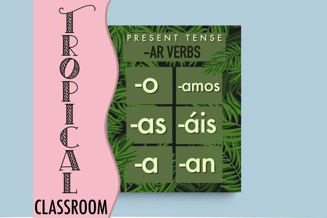 Present Tense Verb Endings - Spanish - Etsy
