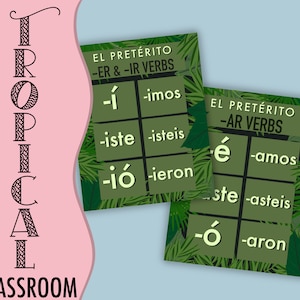 Spanish Past Tense Verb Endings - Tropical