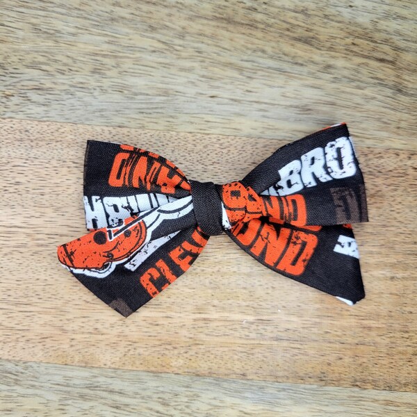 browns inspired bows, football season, football bows, baby headbands, toddler bows, childrens bows, clips & headbands