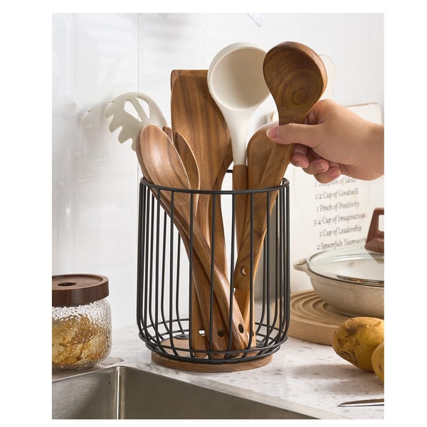 Kitchen Utensil Holder Countertop Etsy