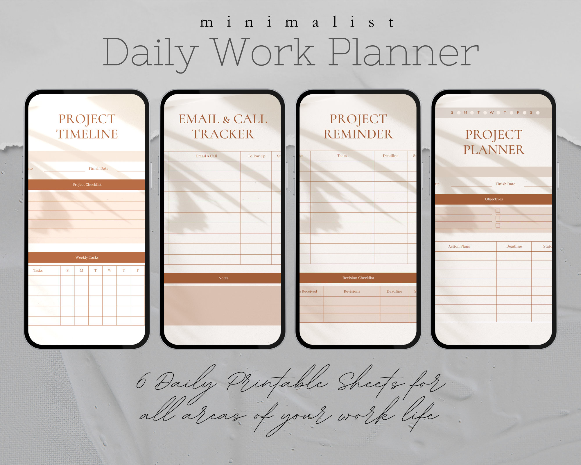 Minimalist Daily Work Planner Printable - Etsy