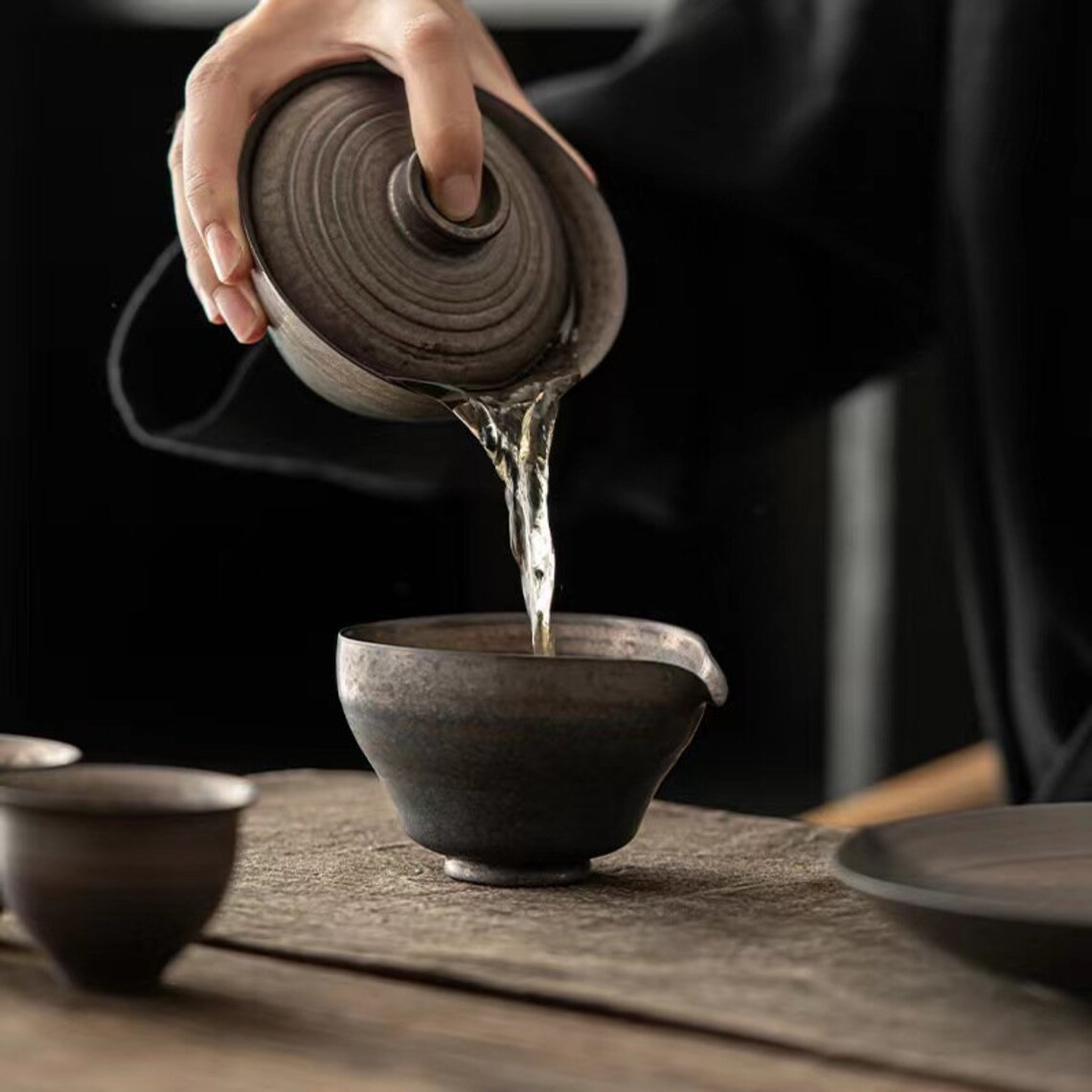 CHAYIN Handmade Rust Coloured Glaze Ceramic Tea Set Gaiwan Etsy