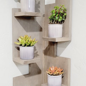 Rustic handmade plants holder/pine rustic corner shelf/rustic handmade shelf/wood cornershef/pine wood shelf/rustic wood plant shelf