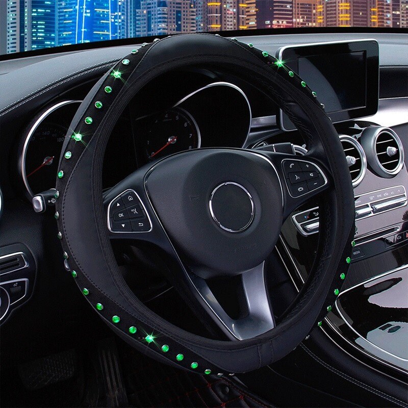 Car Steering Wheel Cover Universal  Rhinestones Crystal Diamond