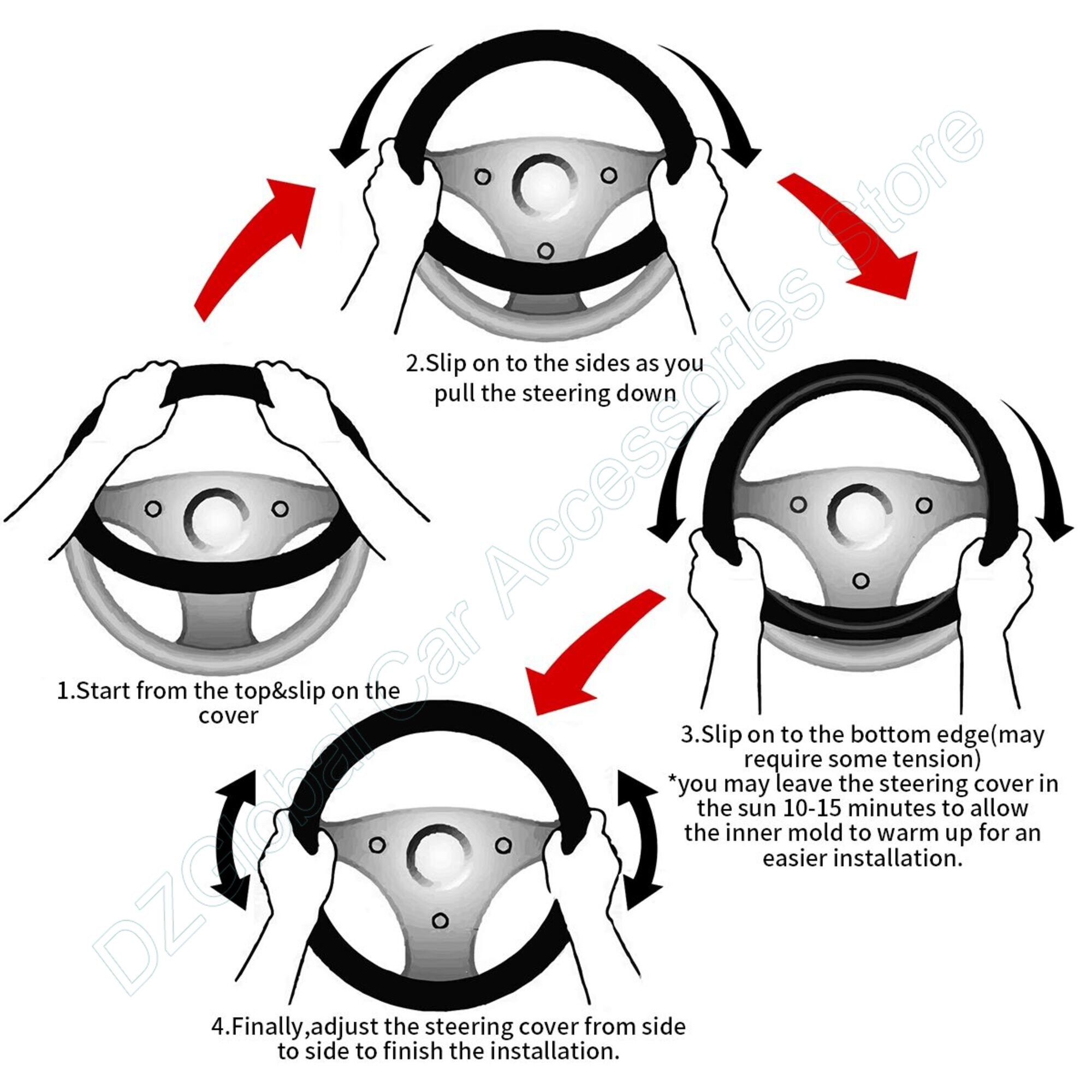 Women Butterfly Pink Steering Wheel Cover Universal Steering Wheel