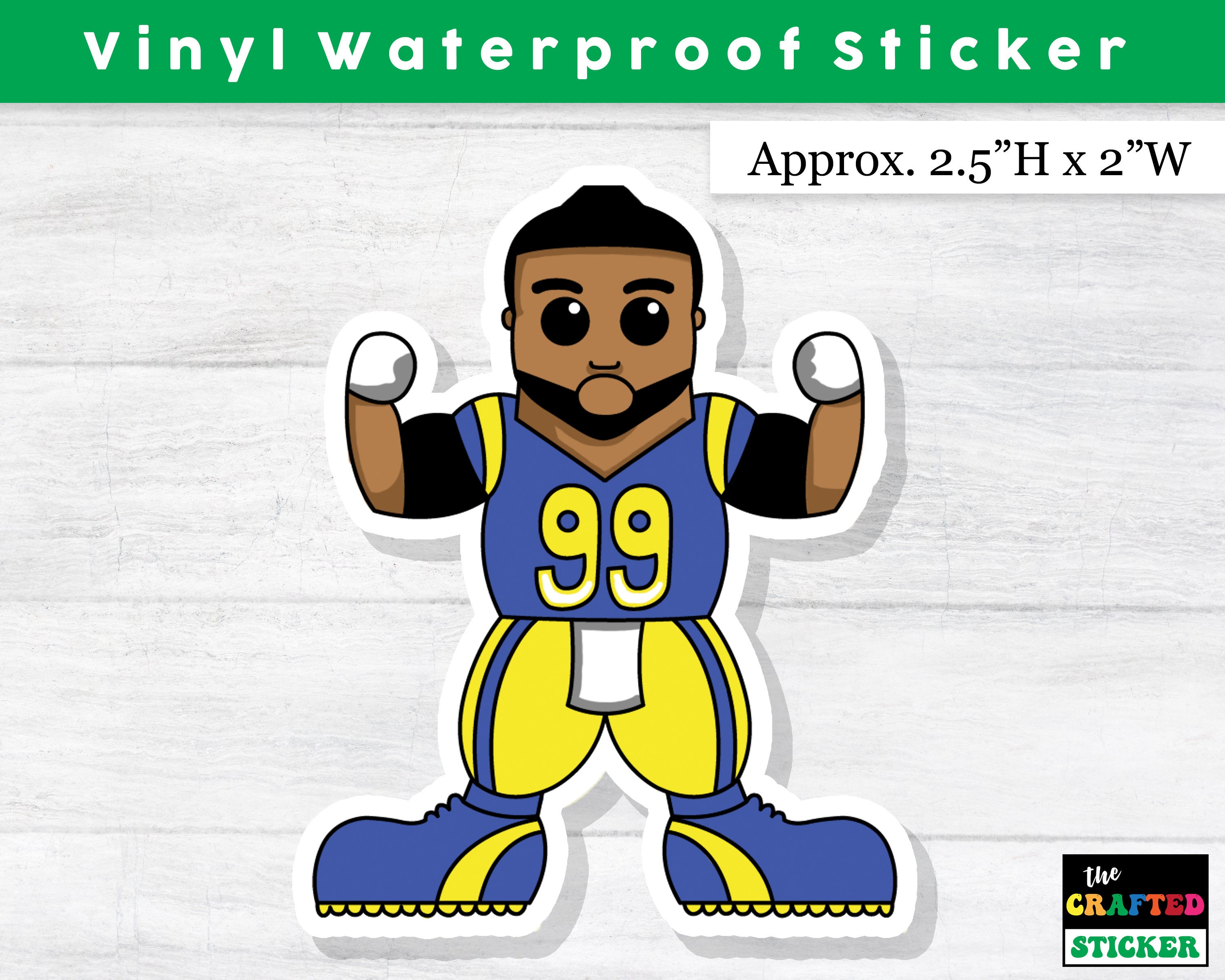 Aaron Donald Sticker, Football Sticker, Waterproof Sticker, Football ...