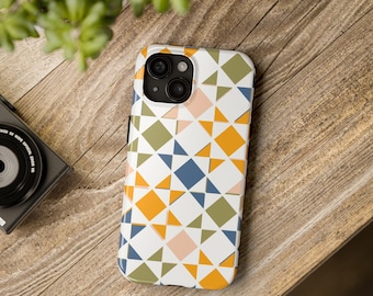 Cottagecore Phone Case with Patchwork Quilt Pattern - iPhone Models, iPhone 15, iPhone 14, iPhone 13, Samsung Galaxy, Trendy Phone Case