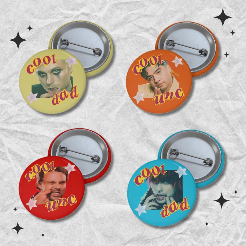 5sos Cool Dad pin button, 5 seconds of summer, michael clifford, luke hemmings, ashton irwin, calum hood, unc button All Four