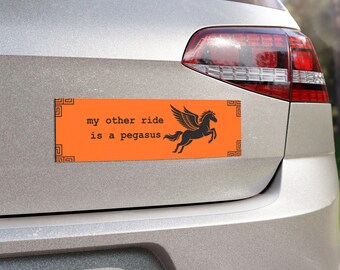 Percy Jackson Inspired Bumper Sticker Magnet, Camp Half Blood, Pegasus, Greek Mythology
