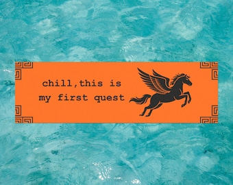 Greek Mythology Quest Bumper Sticker Magnet, Percy Jackson Inspired, Camp Half Blood, Pegasus