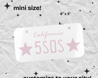 Mini 5SOS License Plate Replica, Customizable
