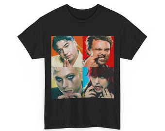 Boyband Face Collage T-shirt, Unisex Heavy Cotton Tee