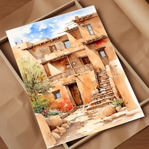Santa Fe New Mexico Southwest Vibes Experience Rustic and Artistic Minimalist Portrayal of the Region Cultural Blend Unique Decor Room Gift