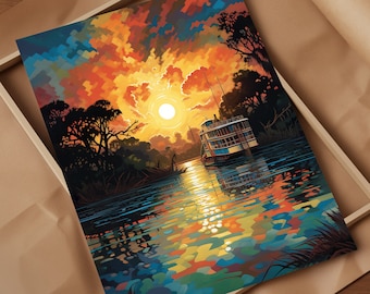 Mississippi River Delta Blues Experience this Wall Art Print Reflecting the Spirit of Mississippi River Delta in Modern Inspirational Style