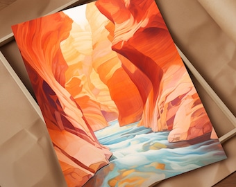 Colorado River Canyon Majestic Flow Through Deep Canyons Abstract Landscape Art for Serene Wall Decor Natures Beauty Embraced in Your Home