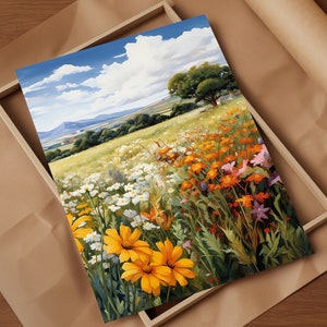 Texas Wildflowers Nature Landscape Scenic Route Radiance of Western Decor Wildflowers Vintage Poster Art Print Beautiful Wildflower Rustic