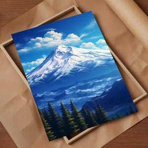Mount Hood Aerial Realism Explore Realistic Techniques Showcasing Details and Scenery from Above in This Artful Depiction