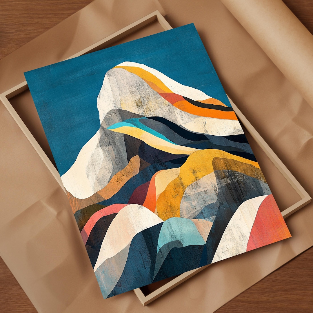 Moro Rock Abstract Art Print Bold Shapes Rich Hues Dynamic Lines ...
