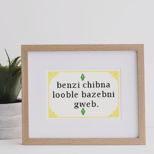 Sims Simlish Positive Quote Cross Stitch