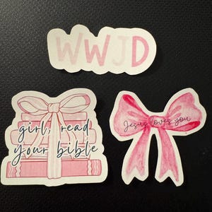 Conjunto de adesivos cristãos rosa