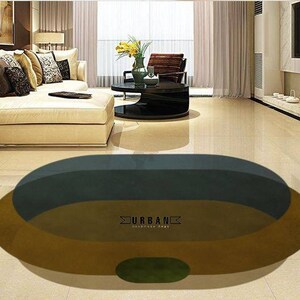 Ultra Modern Dark Oval Shape Handmade Abstract Woolen Designer Soft ...