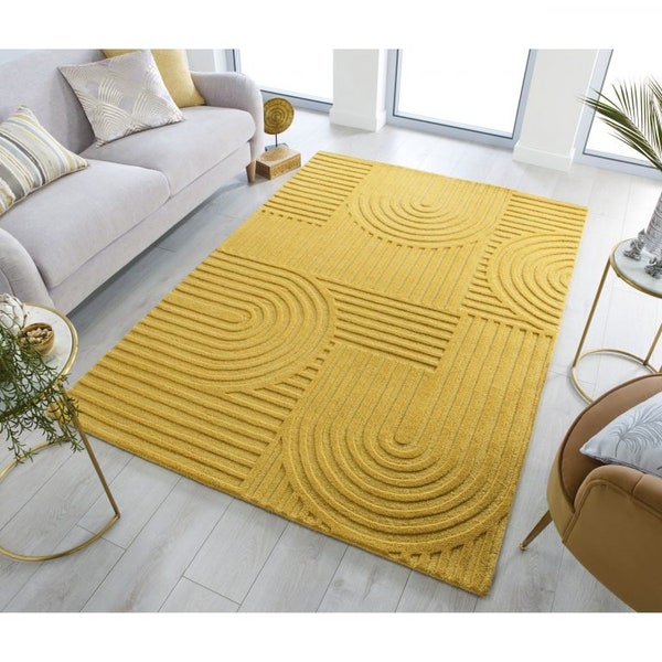Handmade Modern Abstract woolen Tufted Area Rug for Living Room Bedroom kids room , contemporary Designer Rug Gift for home