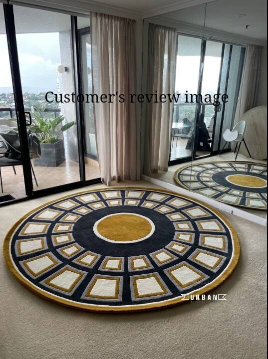 Ultra Modern Grey white Premium finish Round Handmade Designer wool Tufted area Rug for Living Room Bedroom office 6x6 7x7 8x8 9x9 10x10