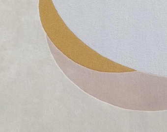 Minimalist Ivory Modern Abstract loop cut textured Woolen Handmade Tufted Area Rug for Living Room Bedroom 5x8 8x10 9x12 10x14 Customizable