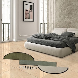 Modern Abstract Irregular Odd shape Unique Woolen Designer Tufted Area Rug for Living Room Bedroom Contemporary Handmade Rug Gift for home