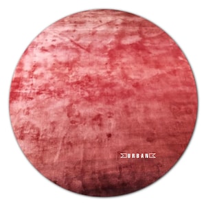 Solid red color Shiny handmade tufted art silk round area rug for living room bedroom 4x4 5x5 6x6 7x7 8x8 9x9 10x10. Color size Customizable