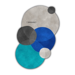 Premium Quality Colorful Vibrant Handmade Modern Abstract Irregular Odd Shape designer Tufted Area Rug for Living Room Bedroom Gift for home