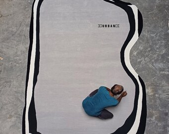 Tailor made Option Minimalist Modern Abstract Irregular Shape Woolen Hand Tufted Designer Area Rug for Living Room Bedroom Office Any size !