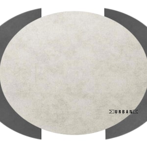 Charcoal Grey white Minimalist Modern Abstract Irregular Shape Woolen Handmade Tufted Designer Area Rug for Living Room Bedroom Office