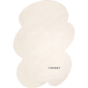 Minimalist Modern Abstract solid Ivory Irregular Shape Woolen Tufted Designer Area Rug for Living Room Bedroom 4x6 5x8 6x9 8x10 9x12 10x14