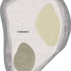 Minimalist Modern Abstract Irregular Shape Woolen Hand Tufted Designer Area Rug for Living Room Bedroom Office 4x6 5x8 6x9 8x10 9x12 10x14