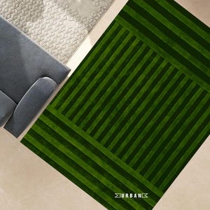 Minimalist Green Handmade Woollen Designer Tufted Area Rug for Living Room Bedroom 3x5 4x6 5x8 6x9 8x10 9x12 10x14 12x15 12x18 Customizable