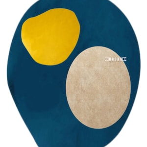 Tailor-made Blue Beige Modern Abstract Irregular Shape Woolen Hand Tufted Designer Area Rug for Living Room Bedroom Office 8x10 9x12 10x14