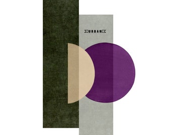 Modern Abstract vibrant irregular odd shape unique Handmade Designer Woolen Tufted Area Rug for Living Room Bedroom 4x6 5x8 6x9 8x10 9x12