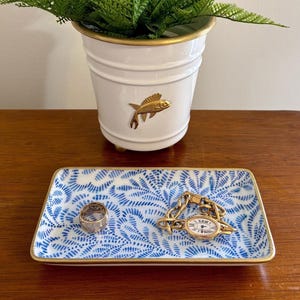 Chinoiserie Blue and White Trinket Dish -  Jewelry dish - Cute Gift idea!