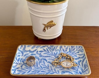 Chinoiserie Blue and White Trinket Dish -  Jewelry dish - Cute Gift idea!