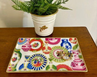 Chinoiserie Ginger Jars - Decorative Tray - 10.75" x 6.5" - Beautiful Gift